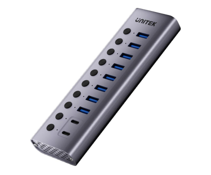 Hub USB UNITEK Hub USB-C/USB-A - 8x USB-A, 2x USB-C (ON/OFF) H1315B01-EU